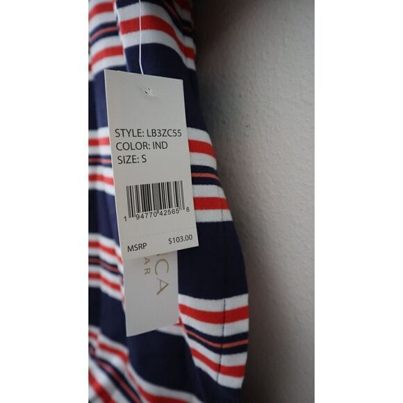 La Blanca LB3ZC55 Women Sz S Blue Sailor Stripe Lace-Up Swim Cover-Up Tunic $103 - Picture 6 of 16